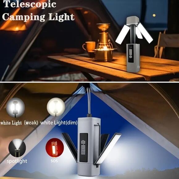 Camping Tent LED Lantern Light with Display, Foldable, Extendable, Magnetic... - Picture 3 of 7